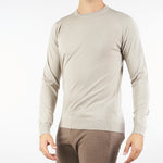 Maglia Beige in lana merinos 30618 308 JEORDIE'S 