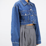 Giubbotto cropped in denim Vicolo