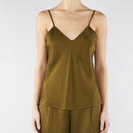 Top sottoveste Verde Olio in envers satin MSEONDE 56 MAX MARA STUDIO 