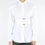 Camicia Bianco in cotone con cintura CA00101TPOP0014 V0718 SIMONA CORSELLINI 