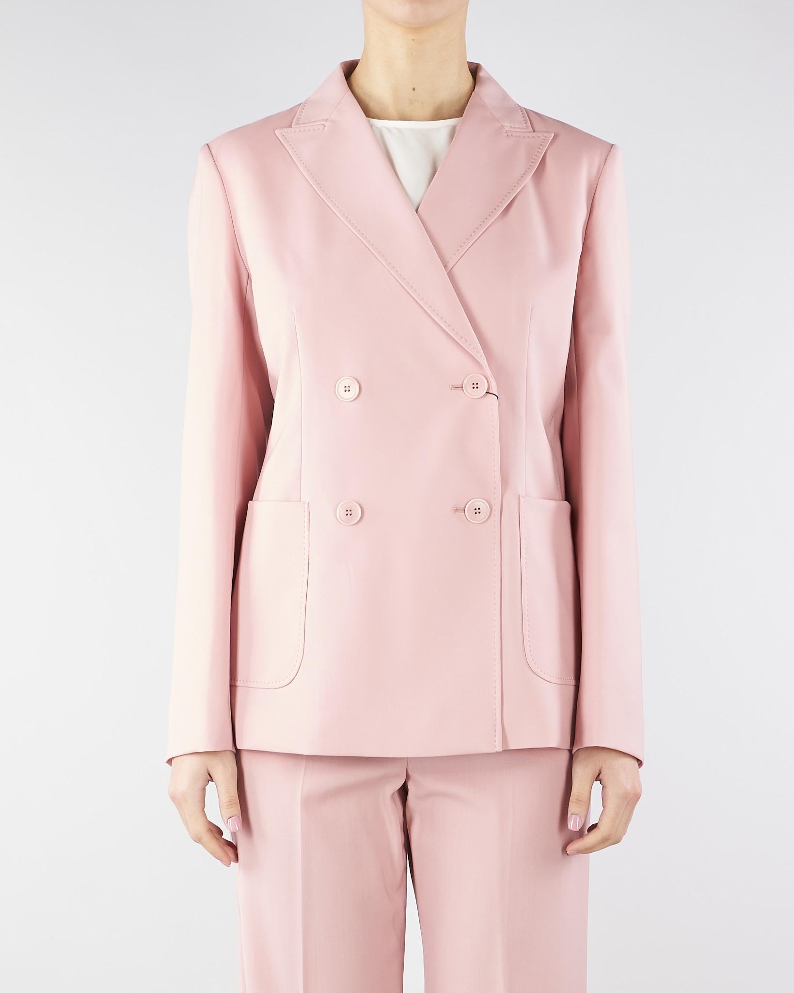 Blazer Rosa doppiopetto in lana stretch WKDZINNIA 4 MAX MARA WEEKEND 