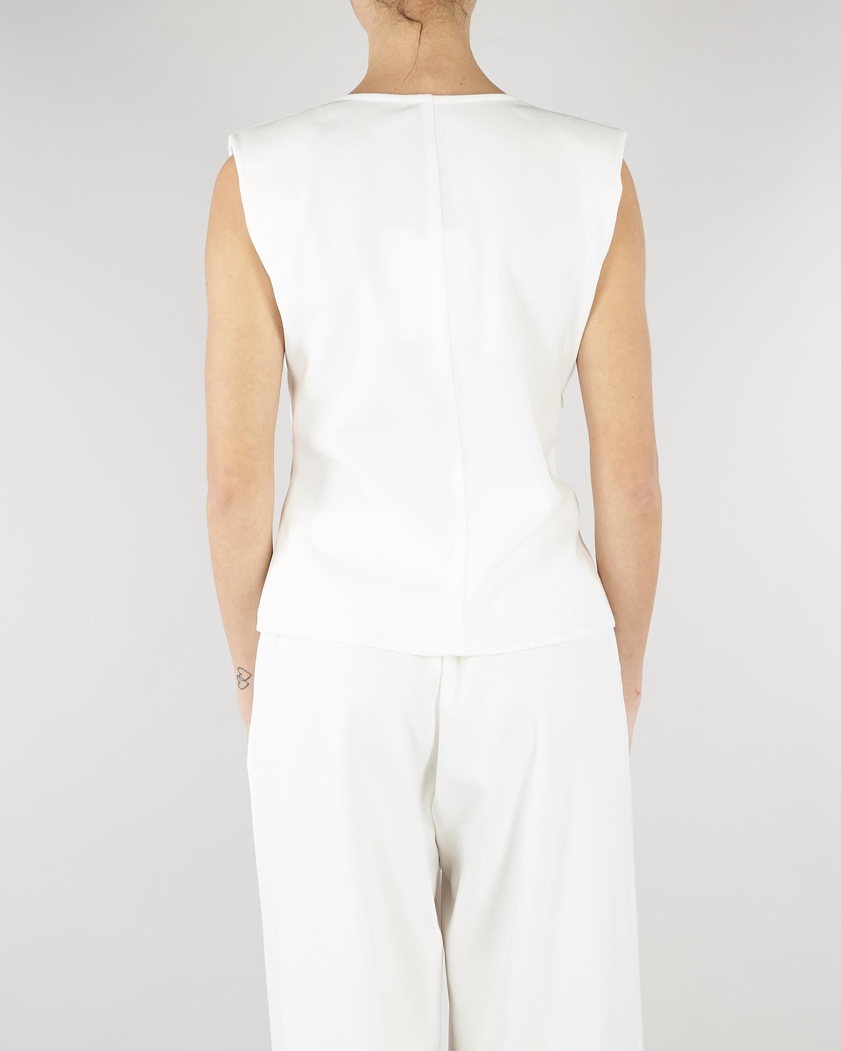 Top Bianco con nodo e volant SS260153 1 ELEH 