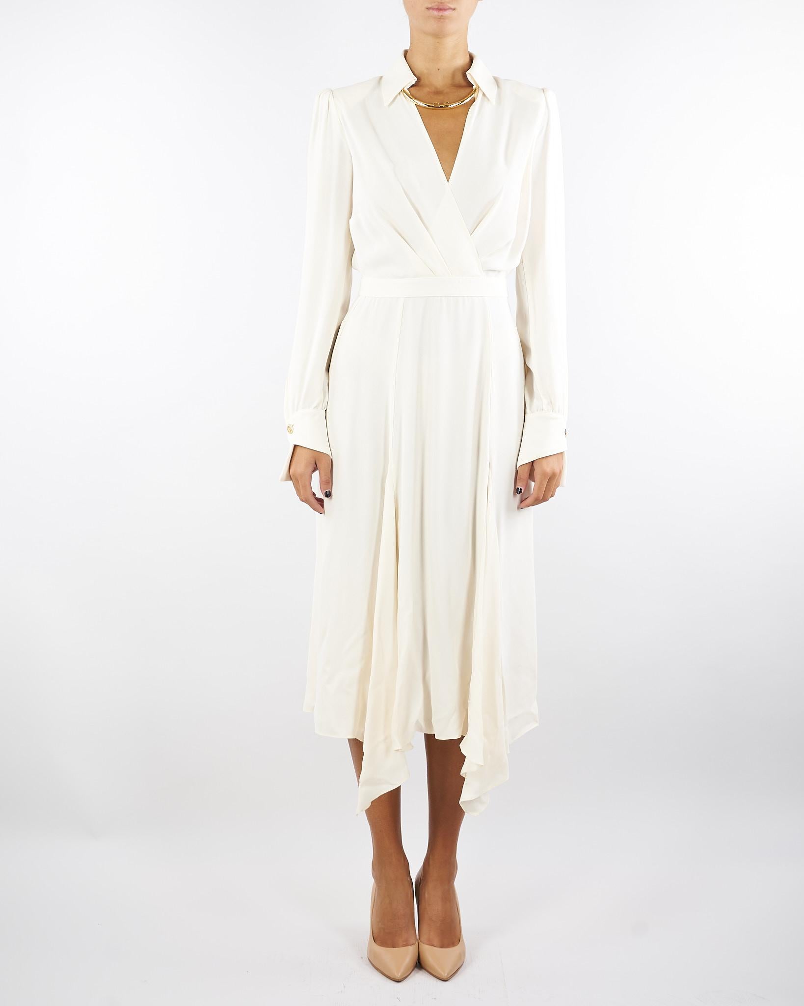 Abito Milk in georgette con collana tubolare ABT0356E2 DZ9 ELISABETTA FRANCHI 