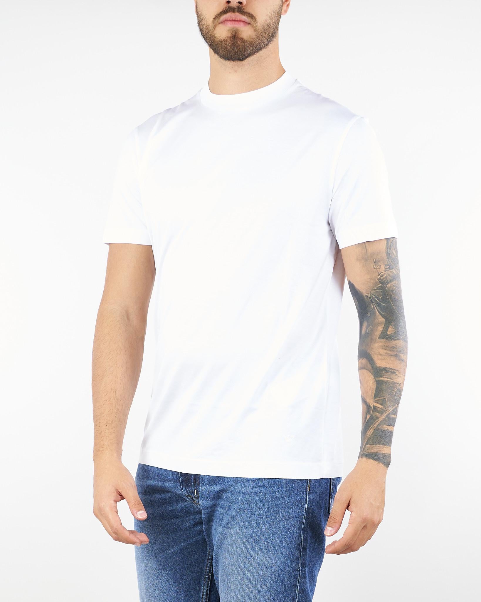 T-shirt Bianco in cotone elasticizzato L1TFW25266567 A001 LOW BRAND 