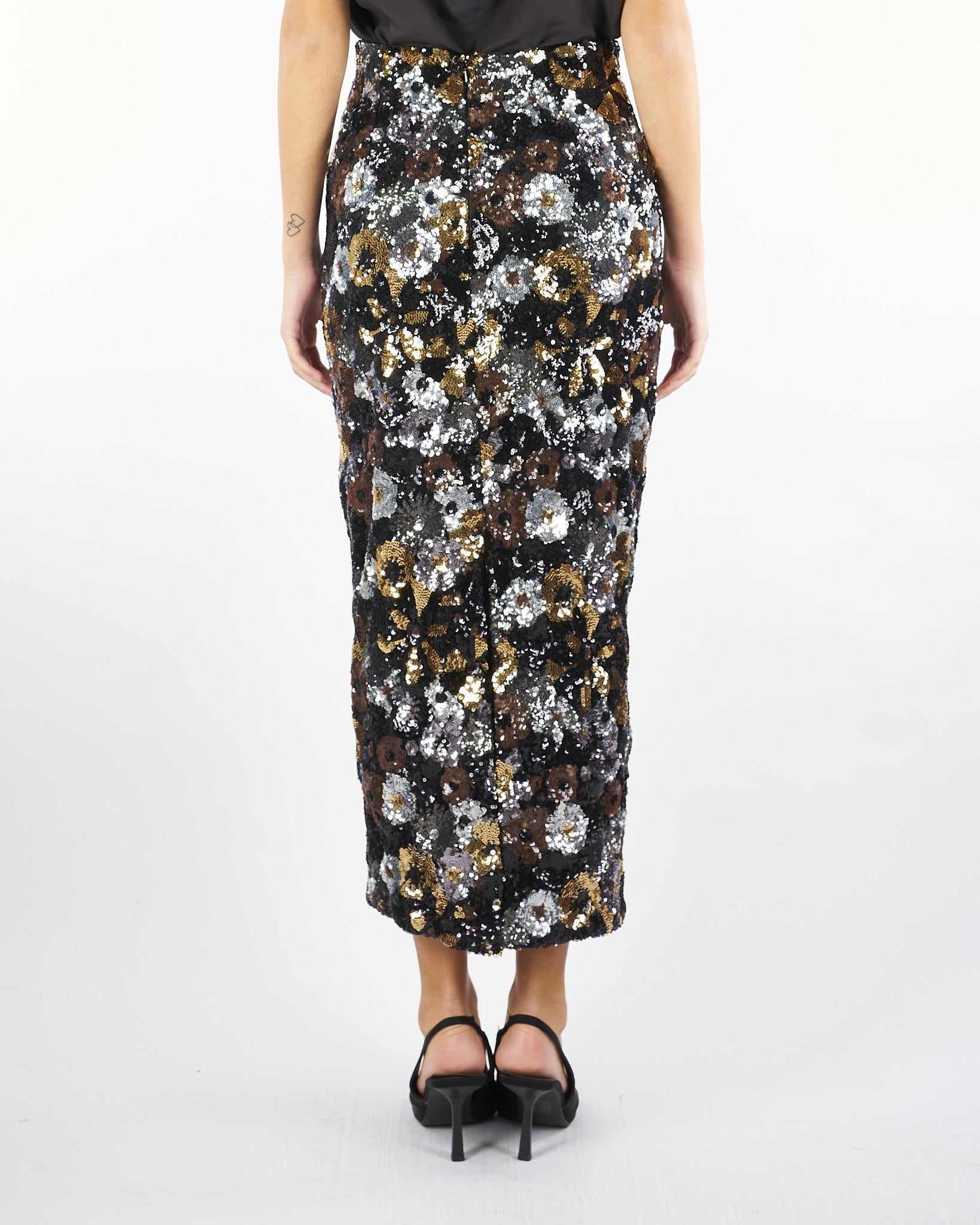 Gonna Nero tubino in tulle e paillette DAMIANA 1 MAX MARA STUDIO 