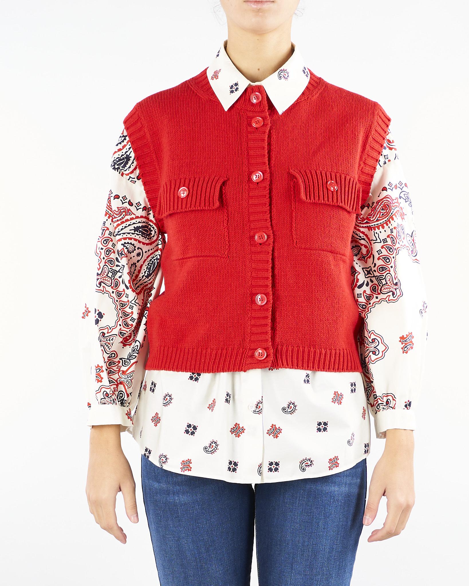 Gilet Rosso in misto cotone CAPRARA 5 MAX MARA WEEKEND 