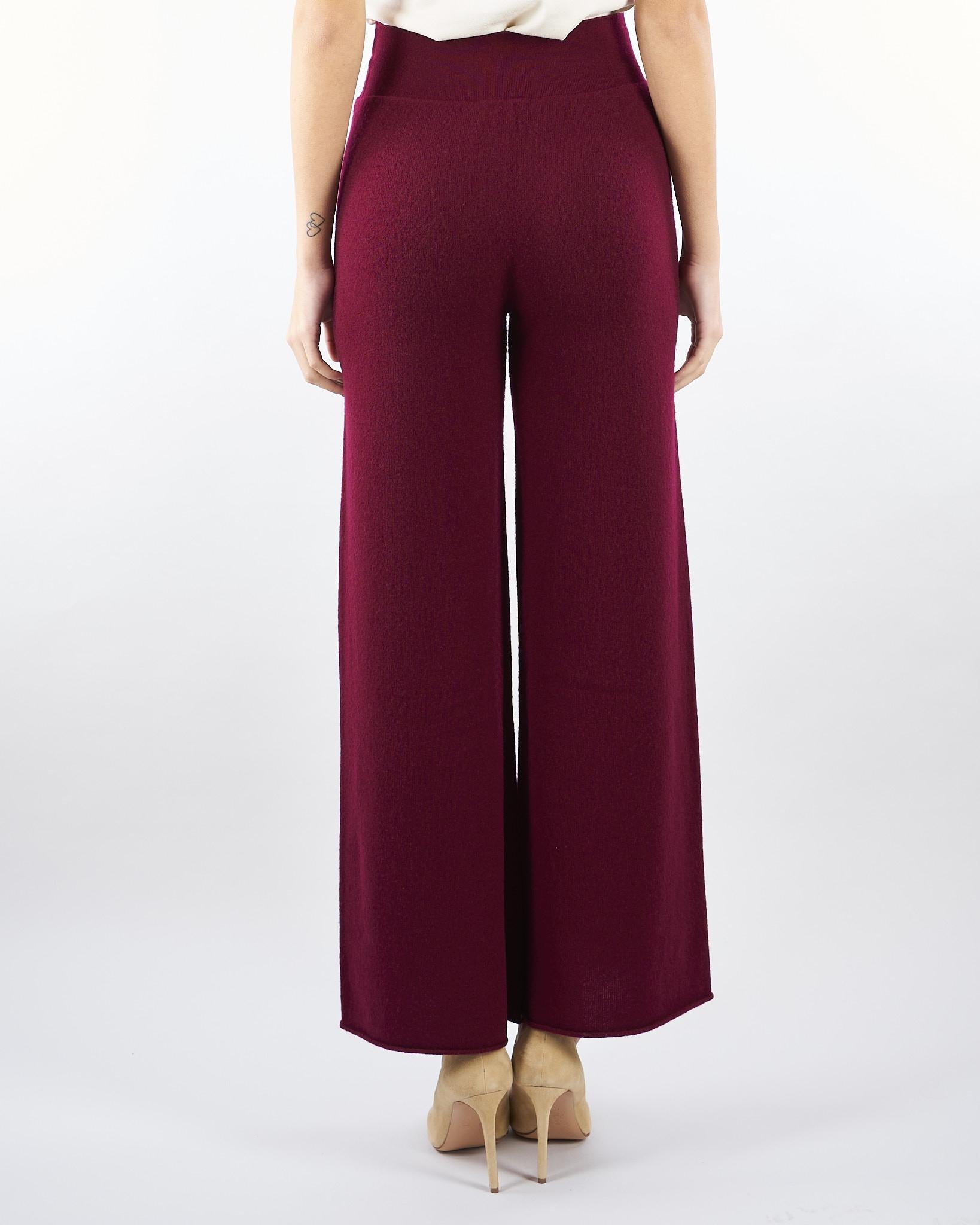 Pantalone Bordeaux in maglia di puro cashmere V51622 85 VANISE' 
