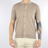 Maglia jacquard Tortora in cotone extrafine