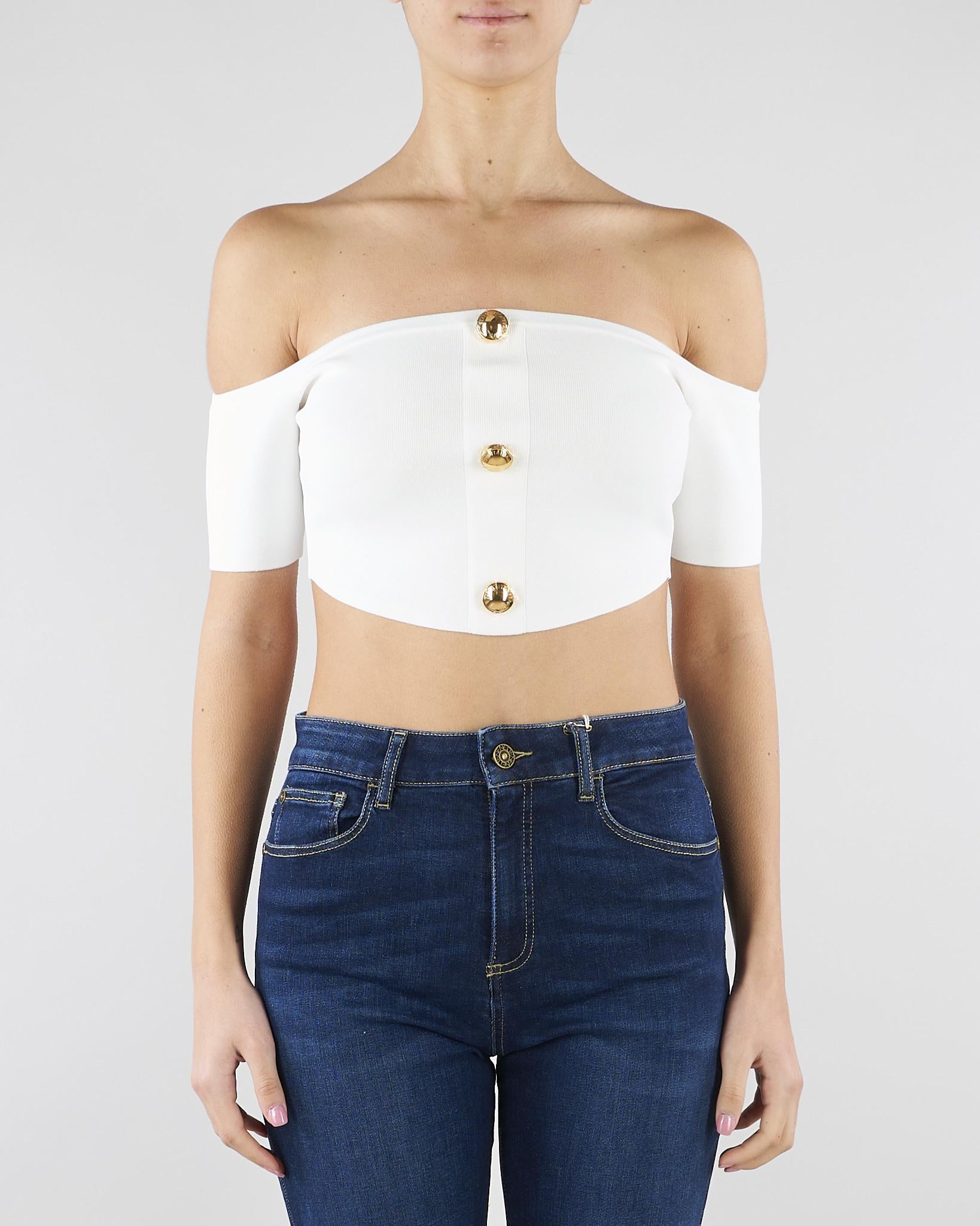 Top in maglia Avorio TK86B62E2 360 ELISABETTA FRANCHI 