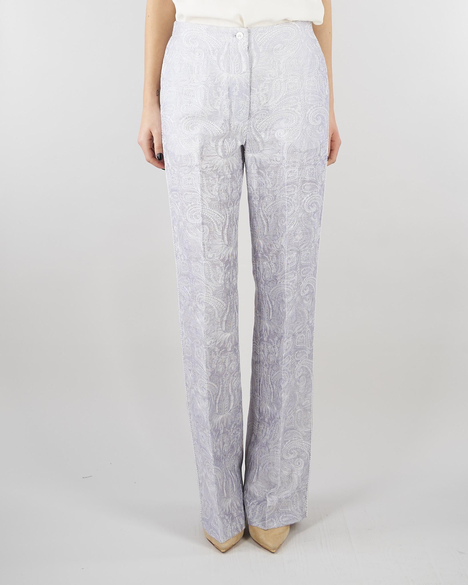 Pantalone jacquard Polvere relax fit elasticato in seta lino ricamato PT117350330051 760 SEVENTY 