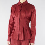 Camicia Rosso a maniche lunghe in tela ramié MSTORA 66 MAX MARA STUDIO 