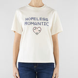 T-shirt Crema in cotone con stampa e ricami WKDWEST 5 MAX MARA WEEKEND 