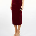 Gonna tubino Bordeaux in velluto ACT15186GO3544 85 ACTUALEE 
