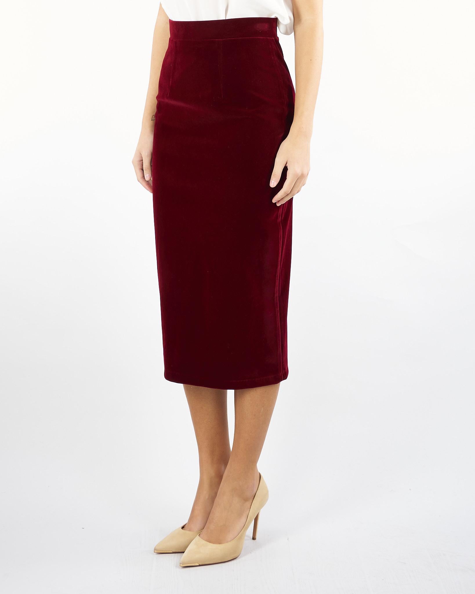 Gonna tubino Bordeaux in velluto ACT15186GO3544 85 ACTUALEE 