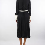 Abito Nero-Milk color-block in georgette di viscosa ABT0256E2 EF3 ELISABETTA FRANCHI 