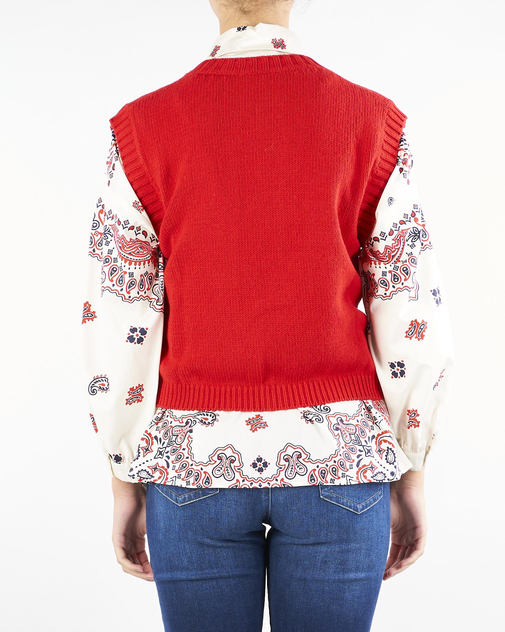 Gilet Rosso in misto cotone CAPRARA 5 MAX MARA WEEKEND 