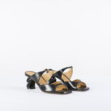 Mules Nero con tacco intrecciato