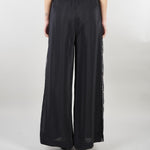 Pantalone Nero wide leg con inserti in pizzo SP5NT031 0001 ICONA 