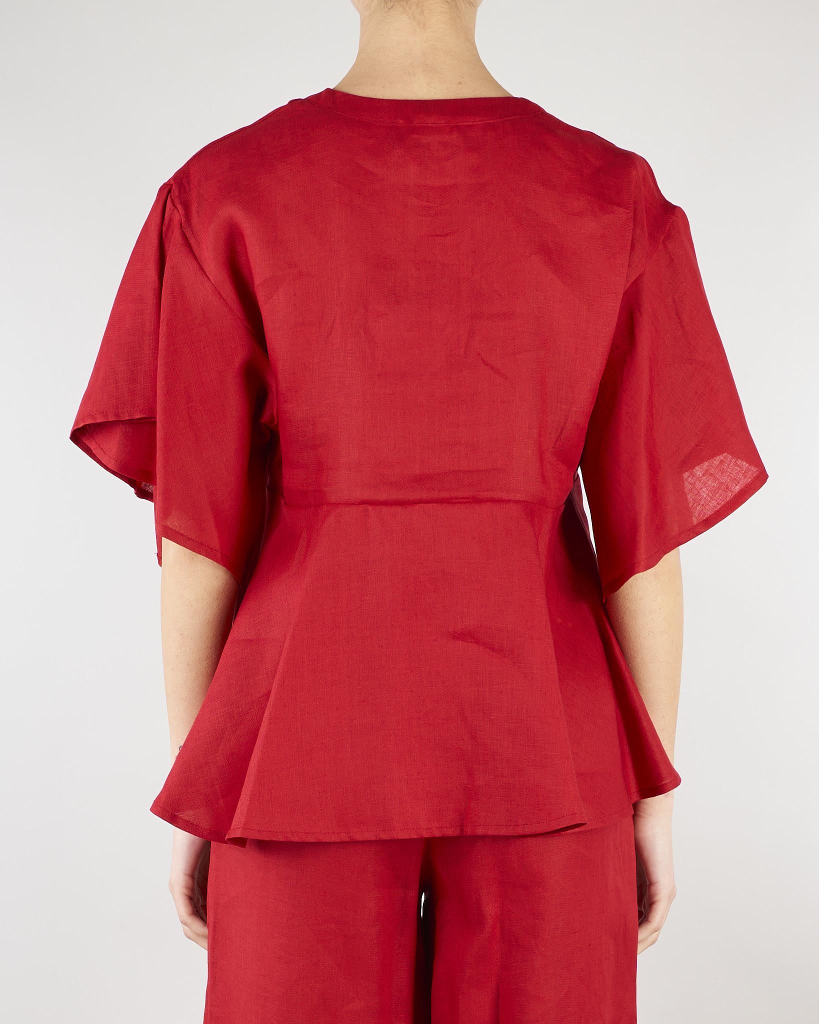 Blusa Rosso in lino SP5LE033 4031 ICONA 