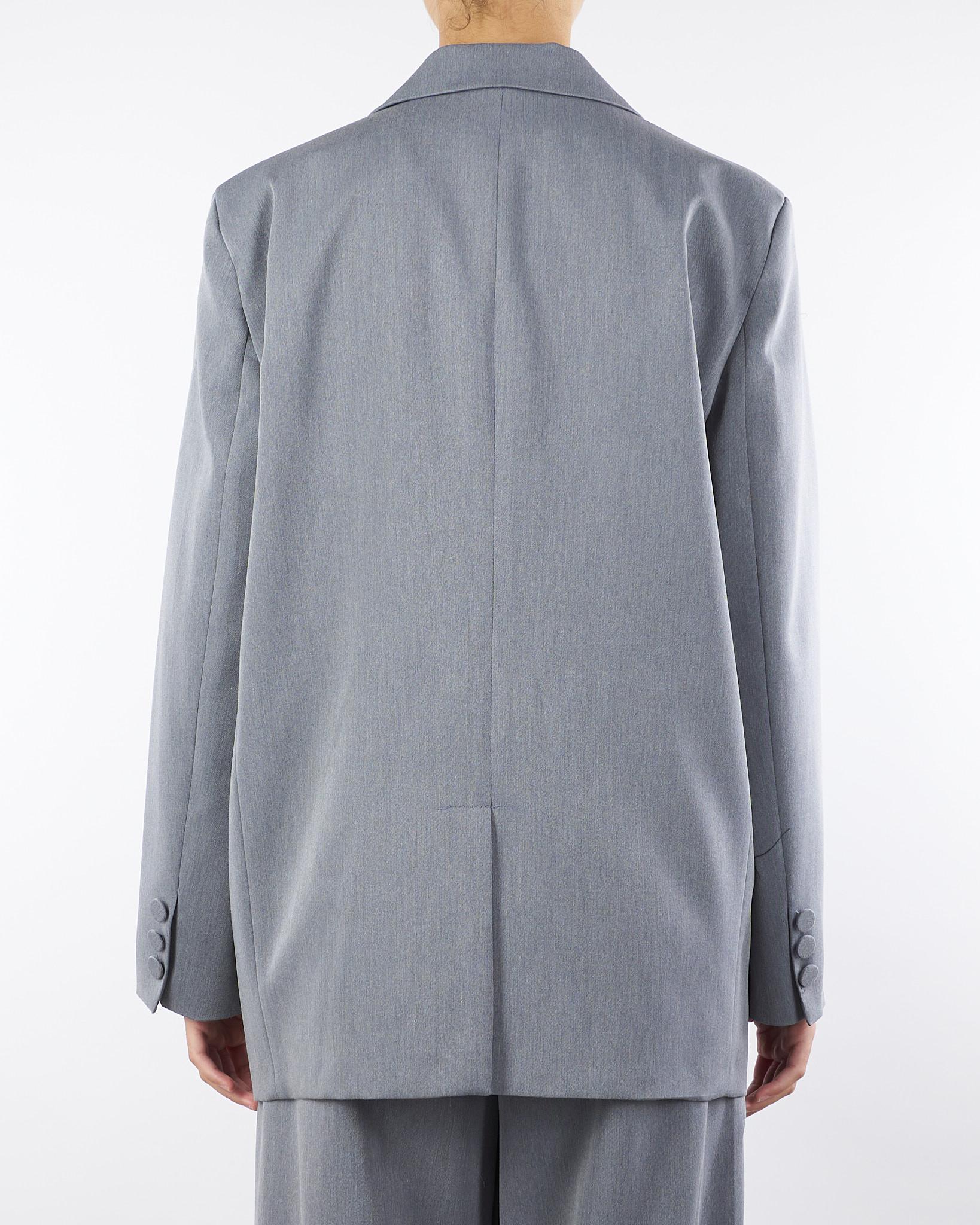Blazer Grigio Oversized con Spilla a Rosa TF0372 38 VICOLO 