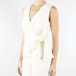Top Bianco con fiocco in envers satin MLTLIRICA 1 MARELLA 