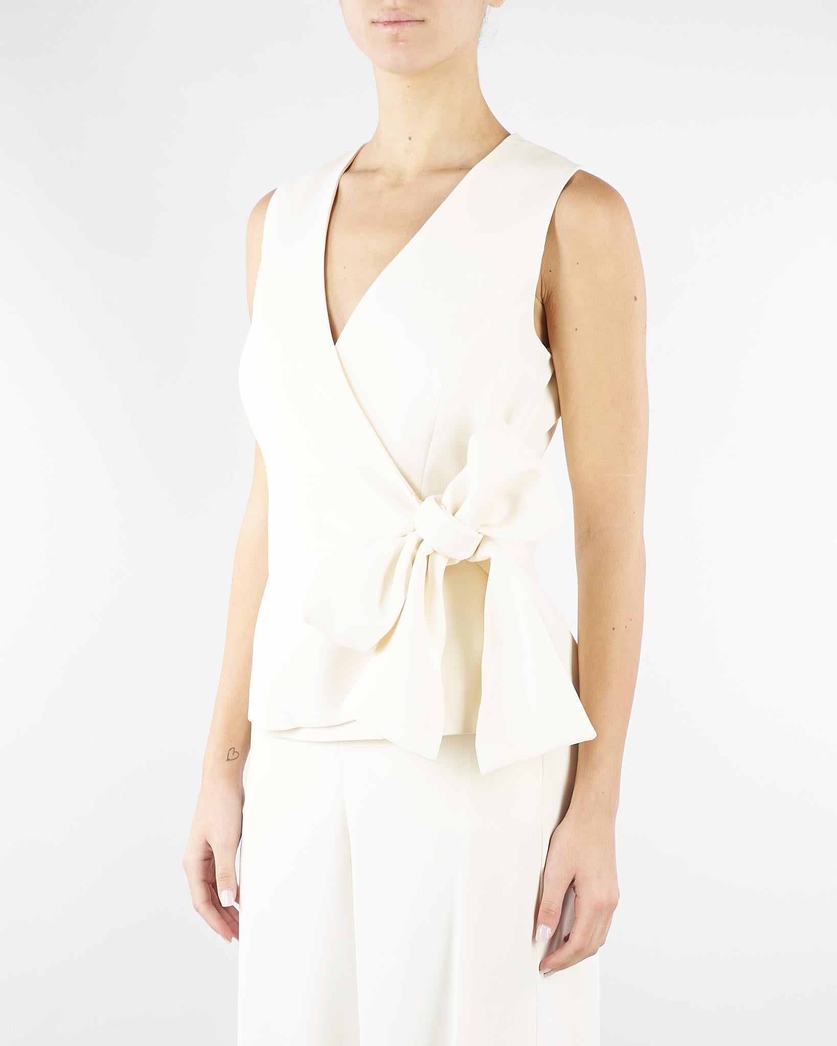 Top Bianco con fiocco in envers satin MLTLIRICA 1 MARELLA 