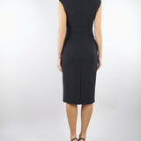 Abito Nero in doppio crêpe stretch AB90061E2 110 ELISABETTA FRANCHI 