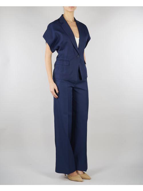 Pantalone Blu in misto viscosa e lino SP5CO005 3000 ICONA 