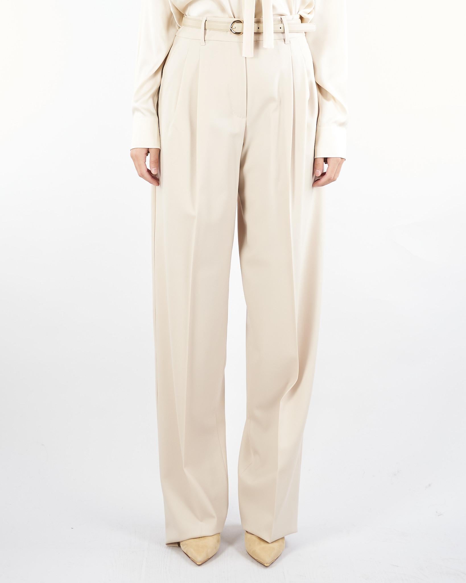 Pantalone Crema  in saglia di lana ENTRATA 18 MAX MARA STUDIO 