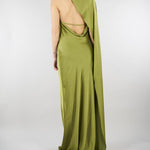 Abito Verde in satin con fiore AT132 36 ATELIER LEGORA 
