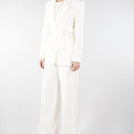 Pantaloni Bianco a palazzo ricamati TE2023 381 TWIN SET 