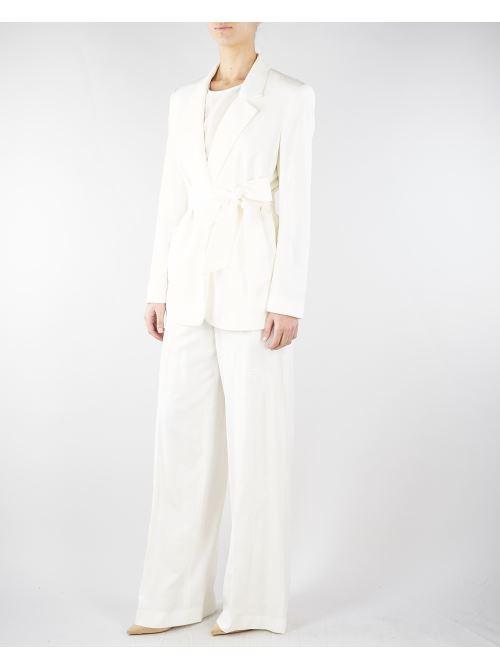 Pantaloni Bianco a palazzo ricamati TE2023 381 TWIN SET 