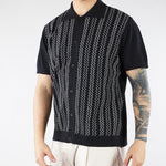 Maglia Nero a Polo con ricamo a contrasto A048F900 9000 PAOLO PECORA 