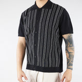 Maglia Nero a Polo con ricamo a contrasto A048F900 9000 PAOLO PECORA 