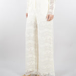 Pantaloni Burro ampi in pizzo macramè TP2901 59 TWIN SET 