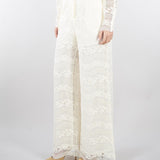 Pantaloni Burro ampi in pizzo macramè TP2901 59 TWIN SET 