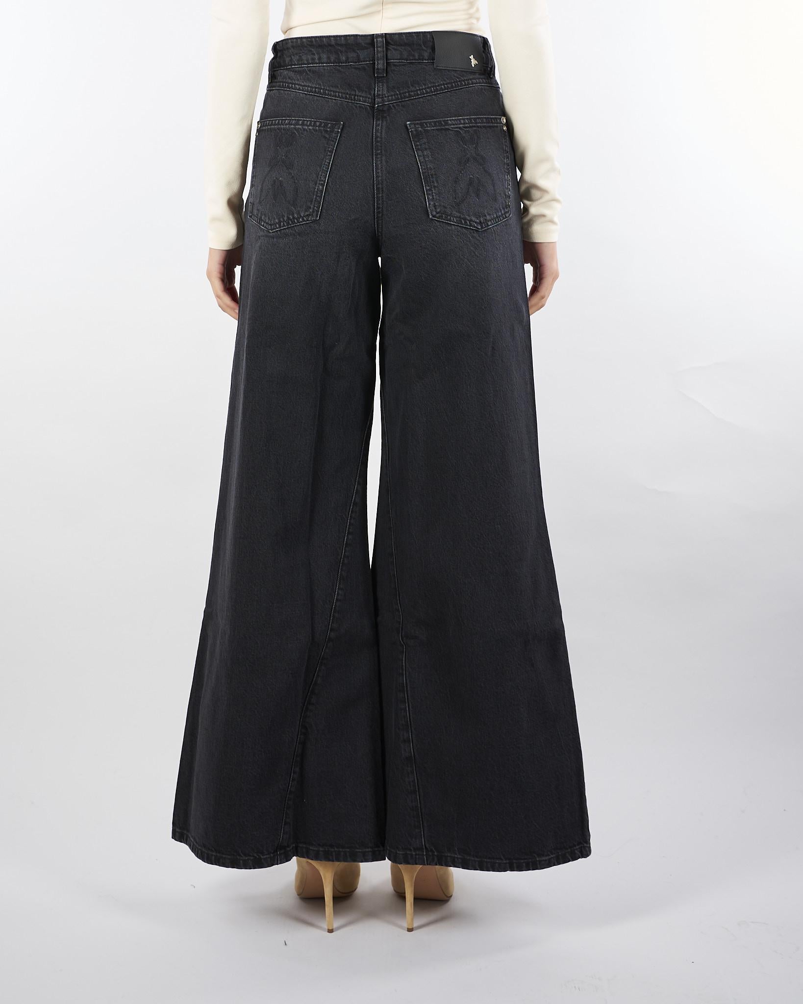 Jeans Nero wide leg a vita bassa 8P0755D1WZN K463 PATRIZIA PEPE 