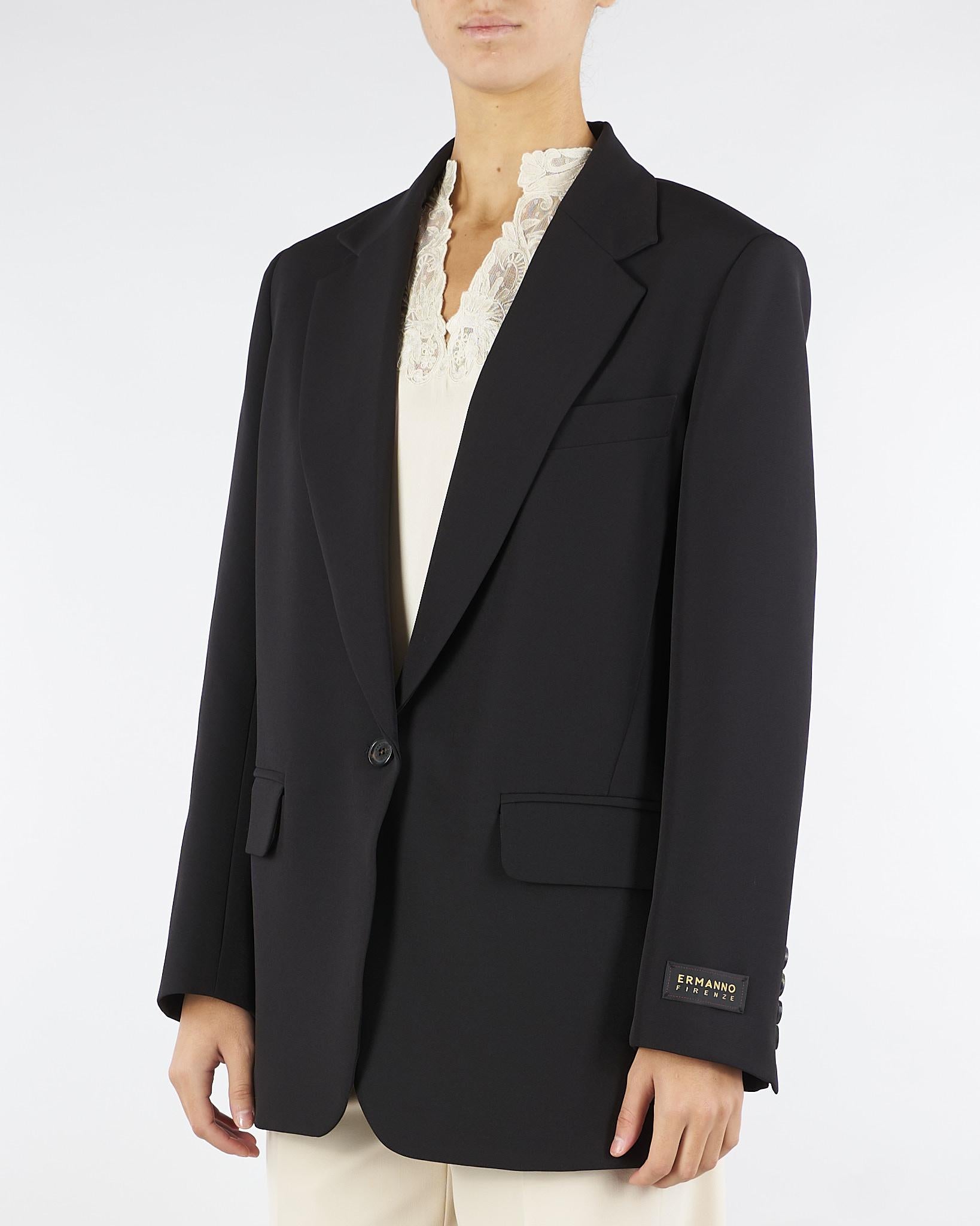 Blazer Nero oversize D47EI006E28 MF822 ERMANNO BY ERMANNO SCERVINO 