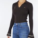 Maglia Polo Moro a costine con profili a contrasto TT3232 12996 TWIN SET 