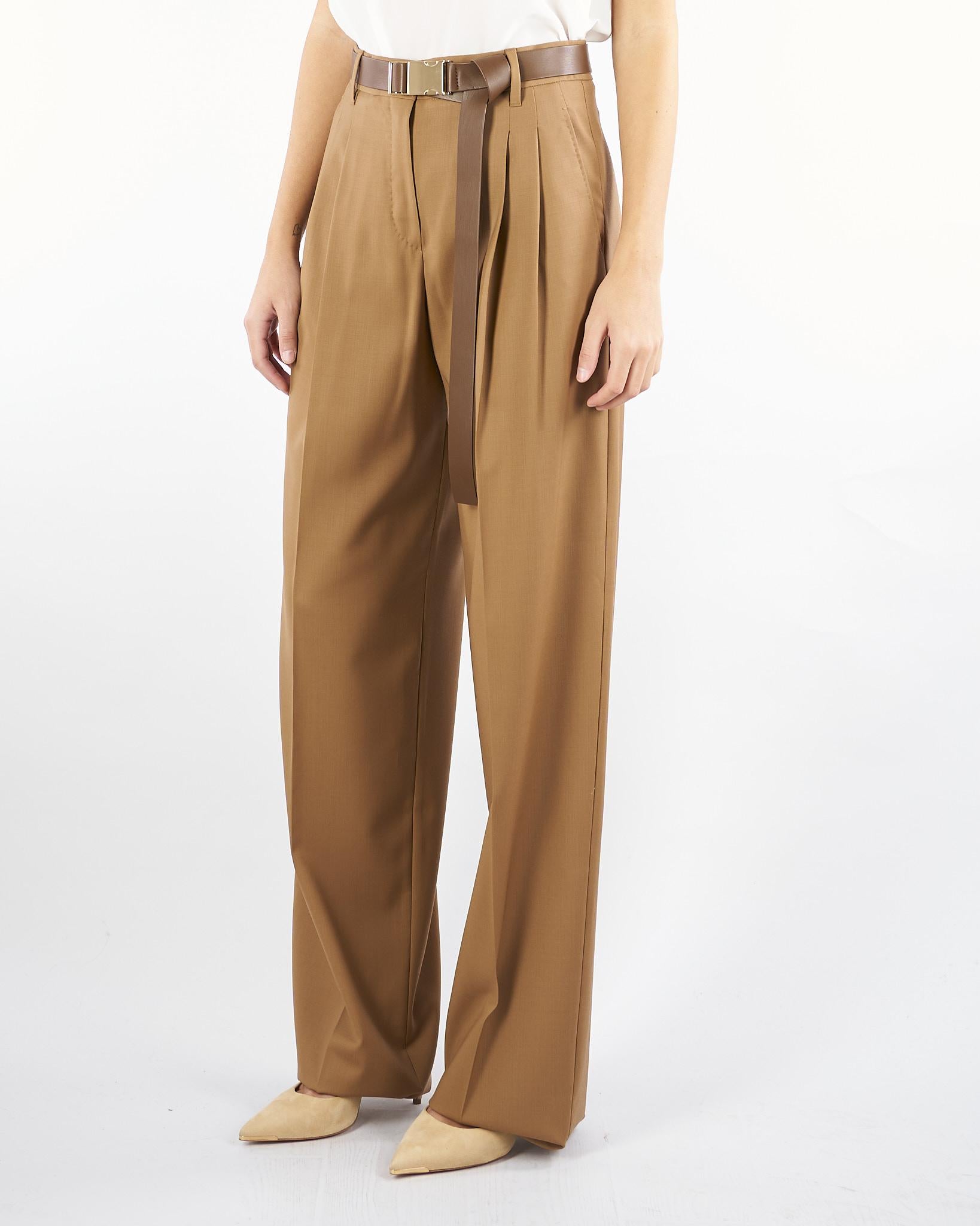 Pantalone Caramello in tela di lana BERGAMO 26 MAX MARA STUDIO 