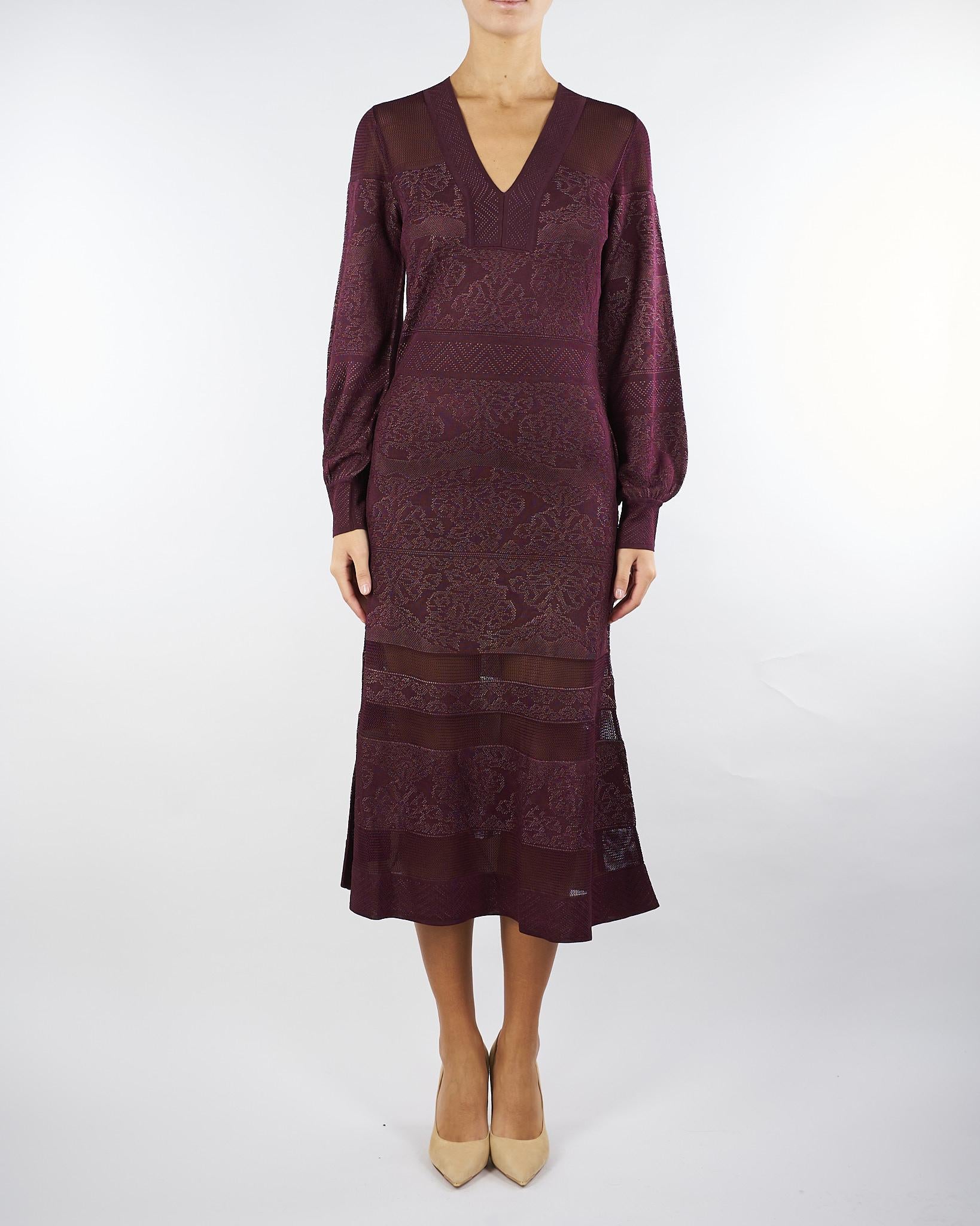 Abito Bordeaux in maglia jacquard TP3381 12367 TWIN SET 