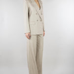Blazer Doppiopetto Gessato Beige Collo a Lancia TAB0228 35 VICOLO 