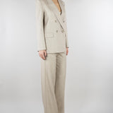 Blazer Doppiopetto Gessato Beige Collo a Lancia TAB0228 35 VICOLO 