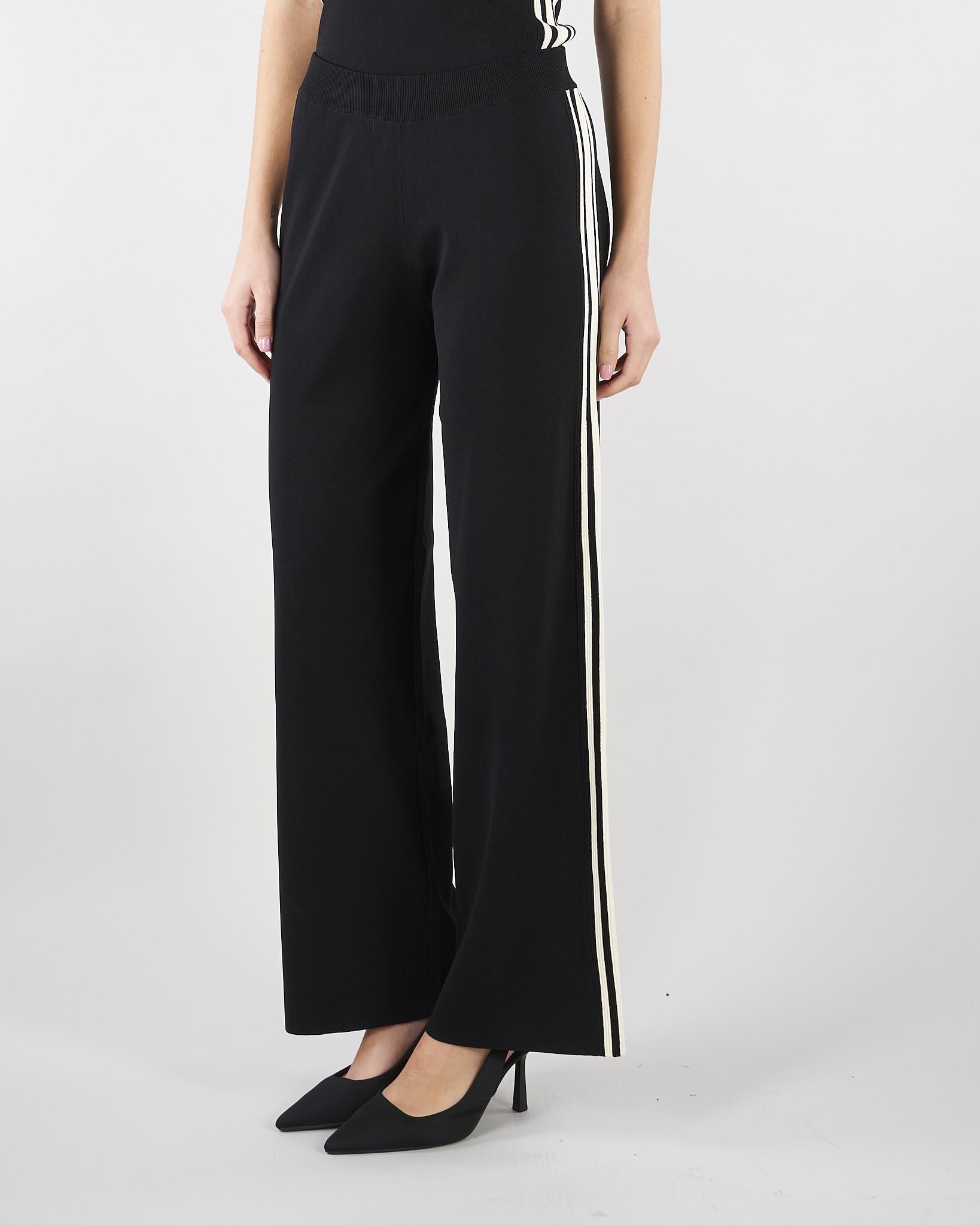 Pantalone in maglia Nero con profili a contrasto SP5NT013 0001 ICONA 