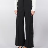 Pantalone Nero palazzo in tela di lana