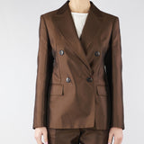 Blazer doppiopetto Marrone in shantung MSTPECCATI 2 MAX MARA STUDIO 