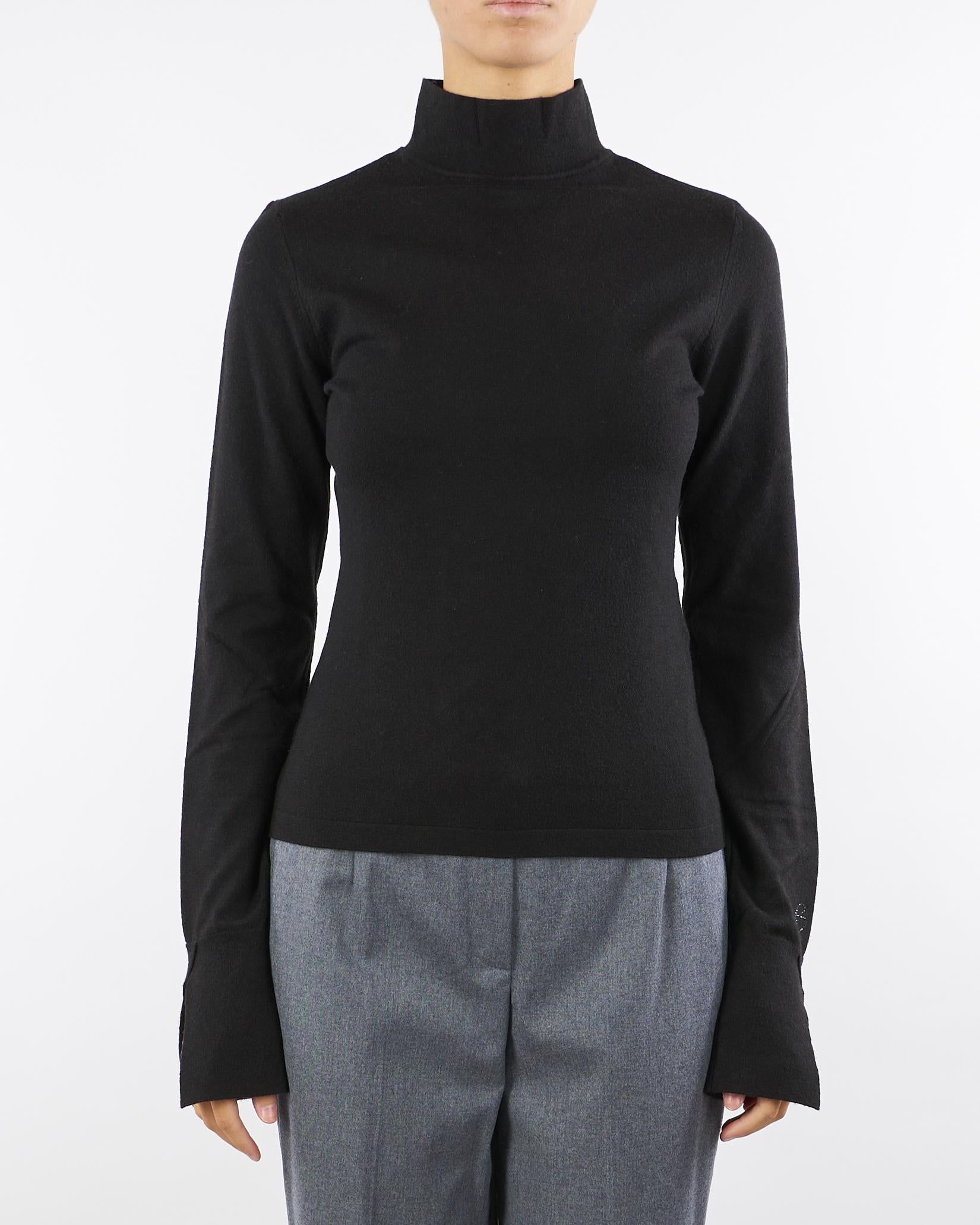 Maglia lupetto Nero in viscosa stretch RF5271MA41R 22222 BLUGIRL 