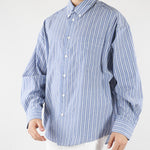 Camicia in cotone Blu-Bianco a righe Relaxed fit G2011522 RD11 PAOLO PECORA 