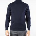 Maglia Dolcevita Blu in pura lana merinos finezza 16 A003F001 6462 PAOLO PECORA 