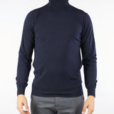 Maglia Dolcevita Blu in pura lana merinos finezza 16 A003F001 6462 PAOLO PECORA 